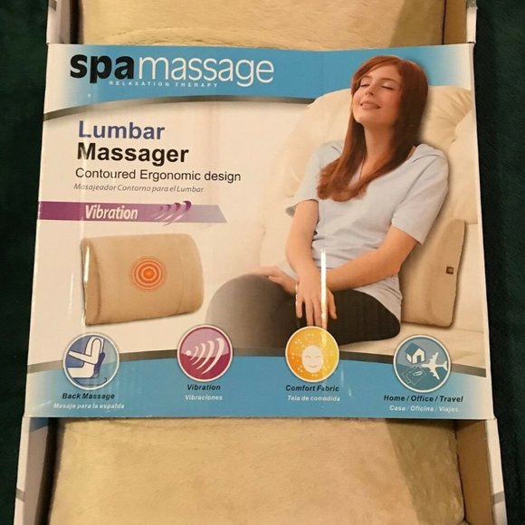 NEW SPA MASSAGE LUMBAR MASSAGER WITH VIBRATION therapy at home/office/travel - Picture 1 of 2